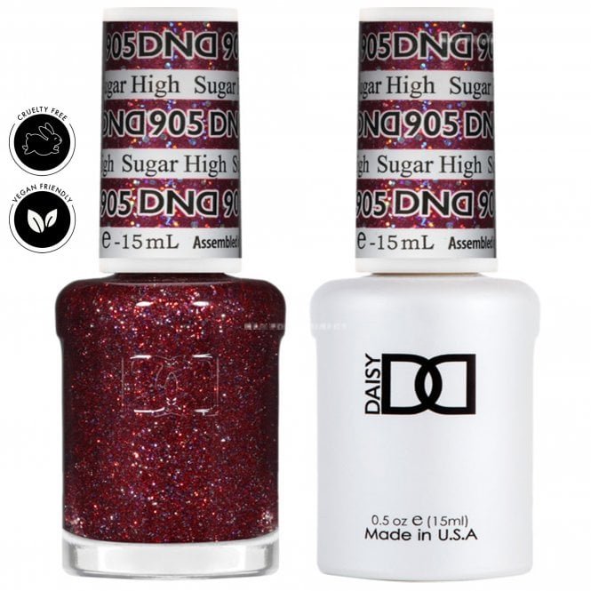 DND Daisy Duo Gel & Nail Polish Set - Super Glitter Collection - Sugar High 905 - 2 x 15ml