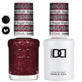 Daisy Duo Gel & Nail Polish Set - Super Glitter Collection - Sugar High 905 - 2 x 15ml