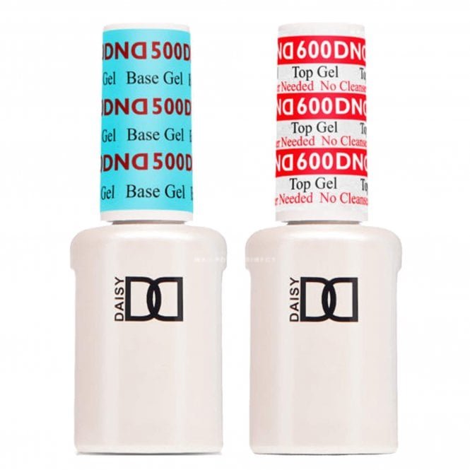 DND Daisy Gel Polish - No Cleanse Topcoat 600 & Basecoat 500 Duo  2 x 15ml