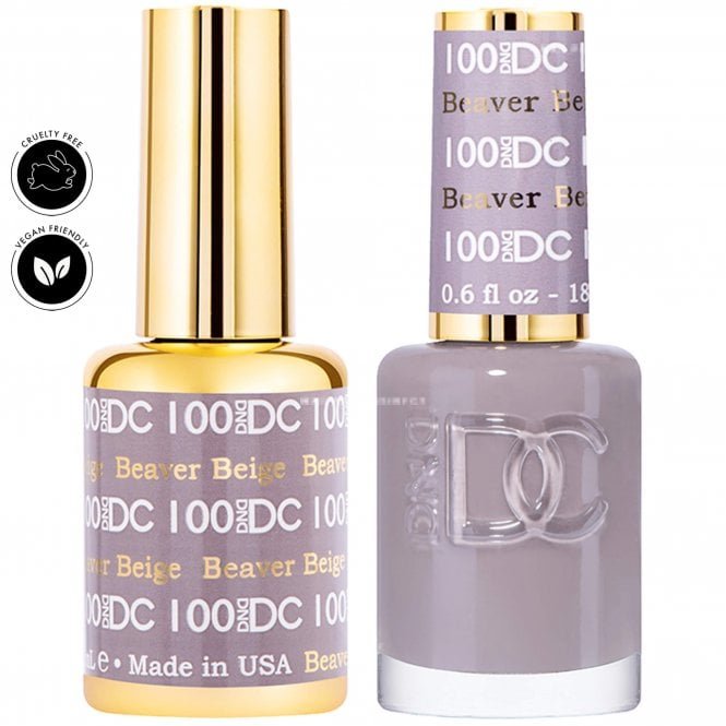 DND DC Duo Gel & Nail Polish Set - Beaver Beige 100 - 2 x 18ml