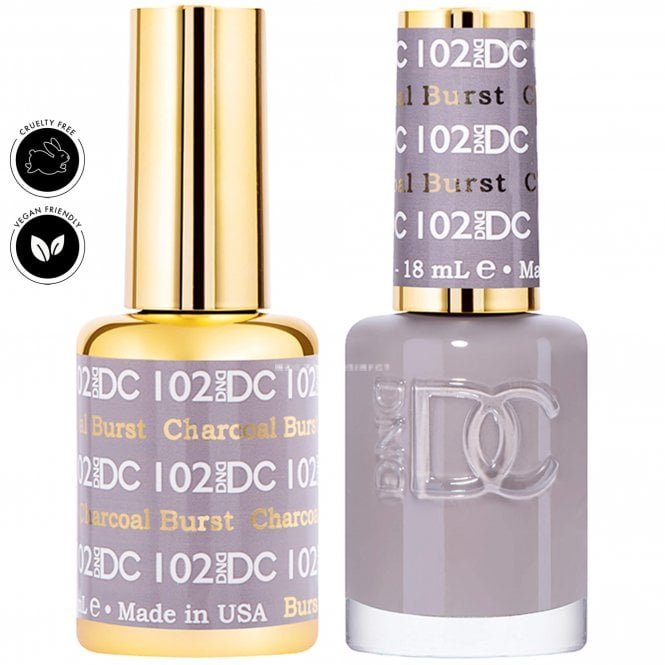 DND DC Duo Gel & Nail Polish Set - Charcoal Burst 102 - 2 x 18ml