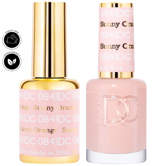 DND DC Duo Gel & Nail Polish Set - Sunny Orange 084 - 2 x 18ml