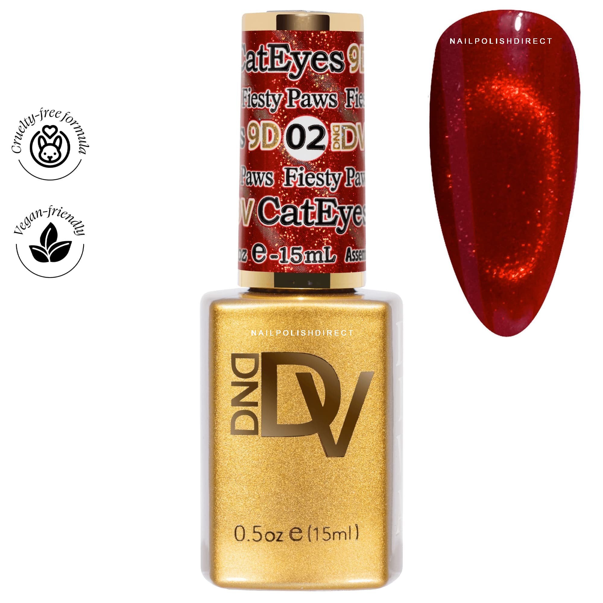 DND Diva Fiesty Paws 9D Cat Eye Gel Polish 15ml | Nail Polish Direct