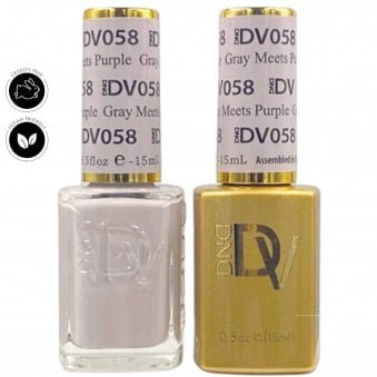 Diva Duo Gel & Nail Polish Set - Frosted Chai - Gray Meets Purple 058 - 2 x 15ml