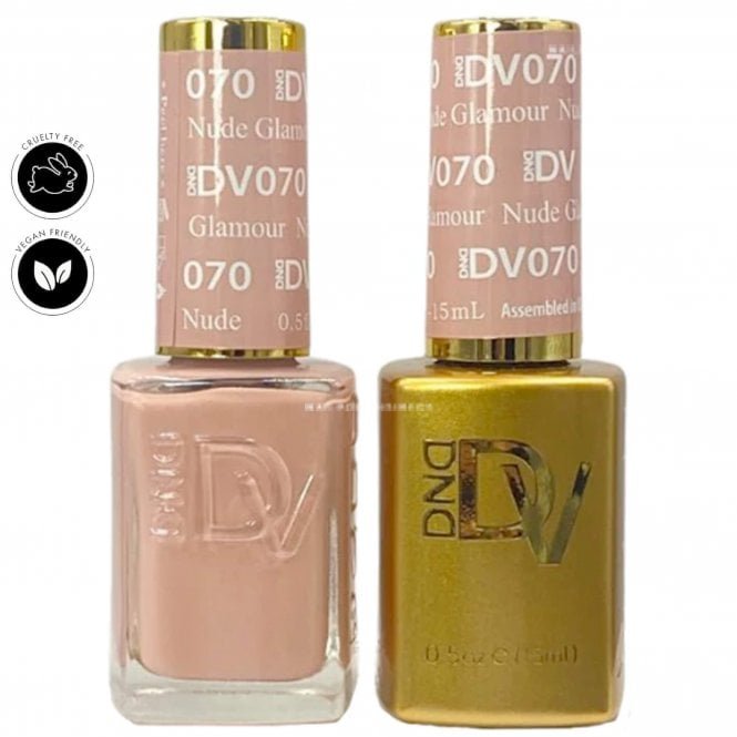 DND Diva Duo Gel & Nail Polish Set - Frosted Chai - Nude Glamour 070 - 2 x 15ml