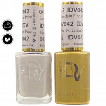 Diva Duo Gel & Nail Polish Set - Frosted Chai - Porcelain Fine 042 - 2 x 15ml