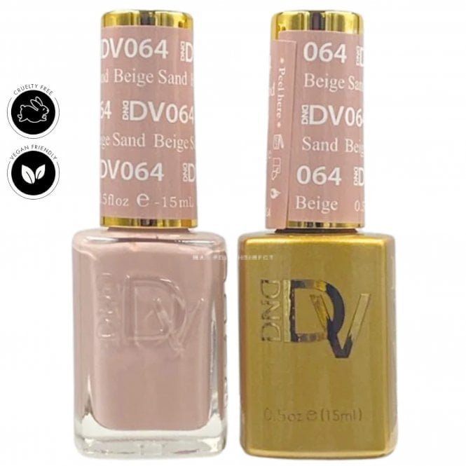 DND Diva Duo Gel & Nail Polish Set - Frosted Chai - Sand Beige 064 - 2 x 15ml