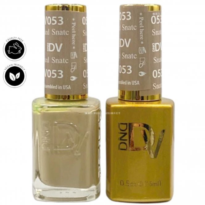 DND Diva Duo Gel & Nail Polish Set - Frosted Chai - Snatched 053- 2 x 15ml