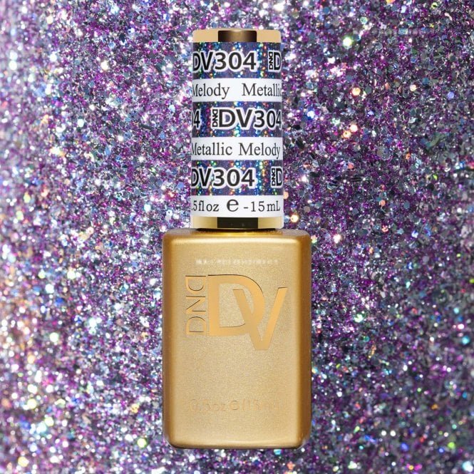DND Diva Holographic Raise Your Glass Gel Polish Collection - 304 - Metallic Melody 15ml