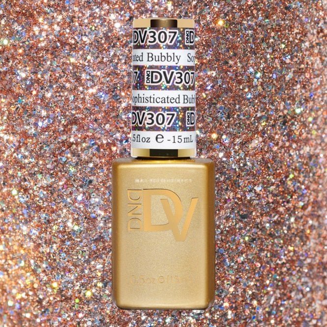 DND Diva Holographic Raise Your Glass Gel Polish Collection - 307 - Sophisticated Bubbly 15ml