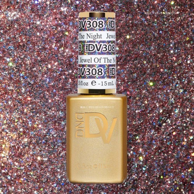 DND Diva Holographic Raise Your Glass Gel Polish Collection - 308 - Jewel Of The Night 15ml