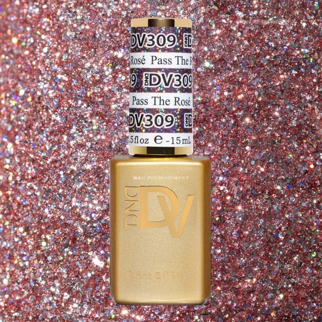 DND Diva Holographic Raise Your Glass Gel Polish Collection - 309 - Pass The Rosé 15ml