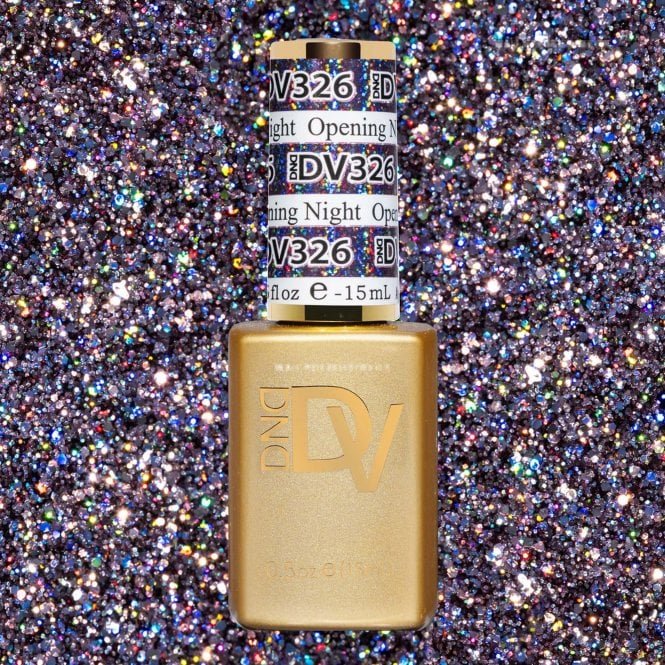 DND Diva Holographic Raise Your Glass Gel Polish Collection - 326 - Opening Night 15ml