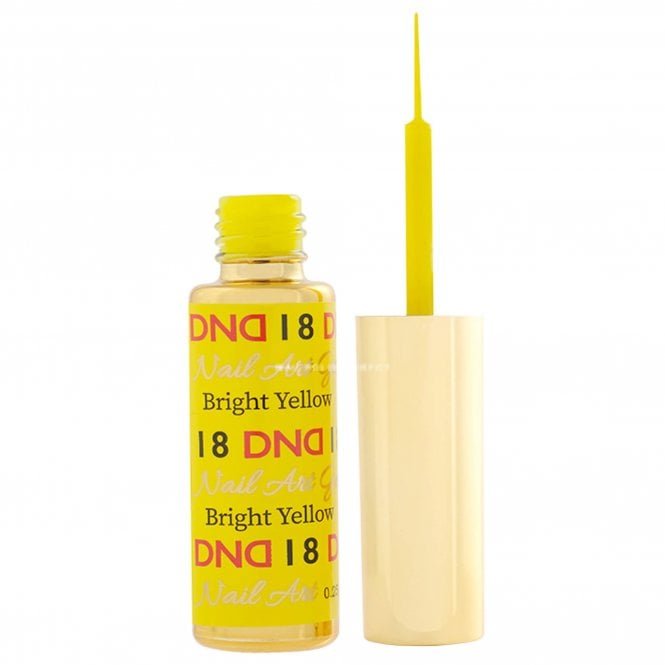DND Gel Nail Art Liners - Bright Yellow 18 - 9ml