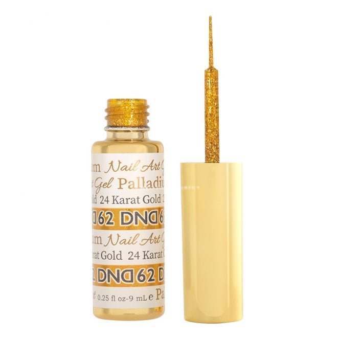 DND Gel Nail Art Liners - Palladium Karat Gold 62 - 9ml