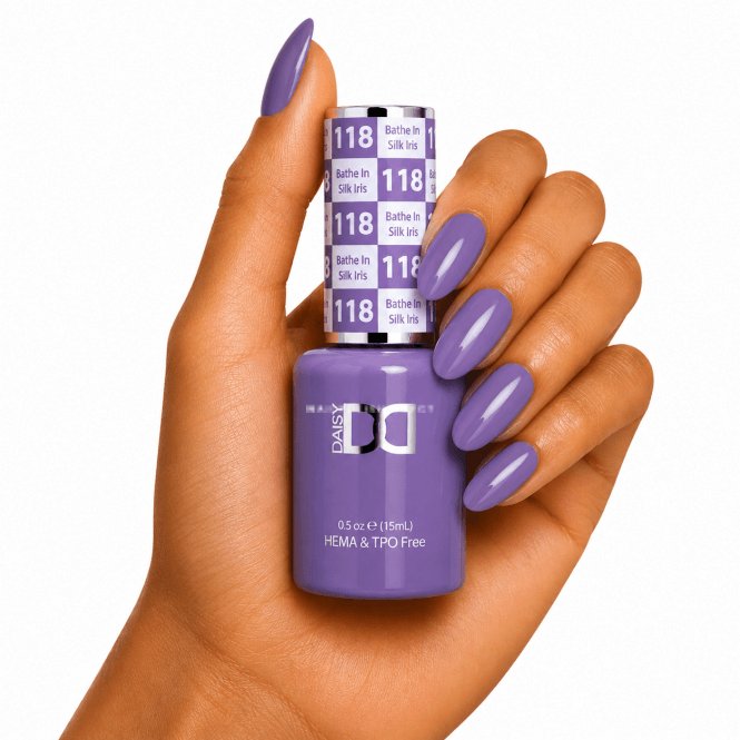 DND HEMA & TPO Free Gel Polish 15ml - Bathe In Silk Iris 118