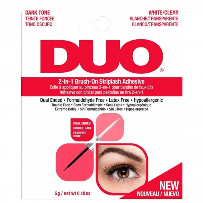 DUO Brush-on 2-in-1 False Eyelash Adhesive - White/Clear & Dark Tone 5g (65696)