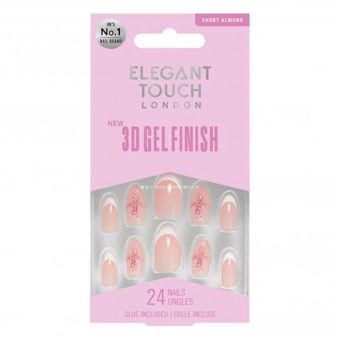 Elegant Touch Long Wearing 3D Gel Finish False Nails - Orchid Bloom (OA4023195)