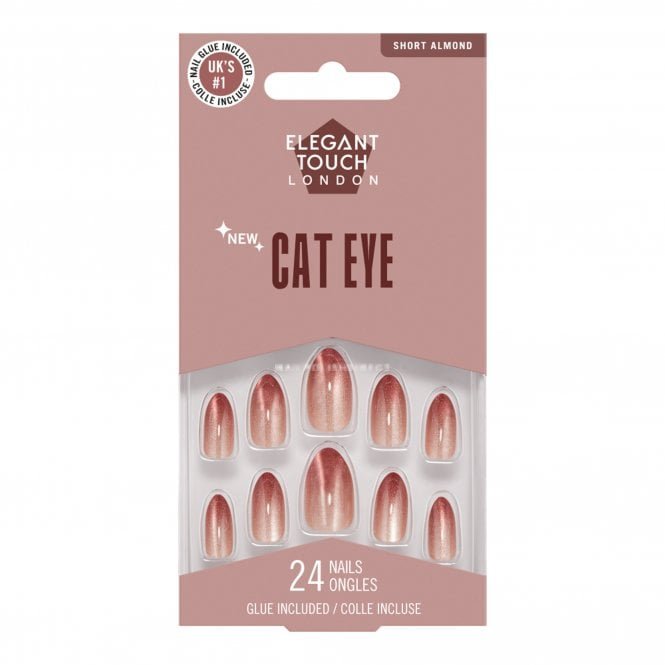 Elegant Touch Long Wearing Cat Eye False Nails - Glittering Chestnut (OA4023105)
