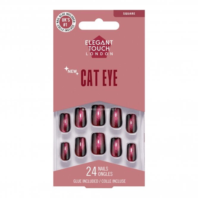 Elegant Touch Long Wearing Cat Eye False Nails - Twilight Berry (OA4023132)