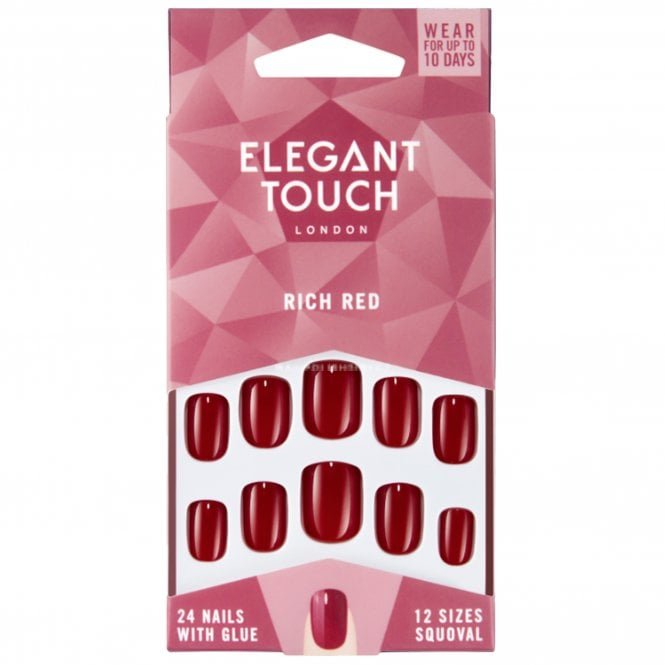 Elegant Touch Long Wearing False Nails - Core Colours - Rich Red (4020705)