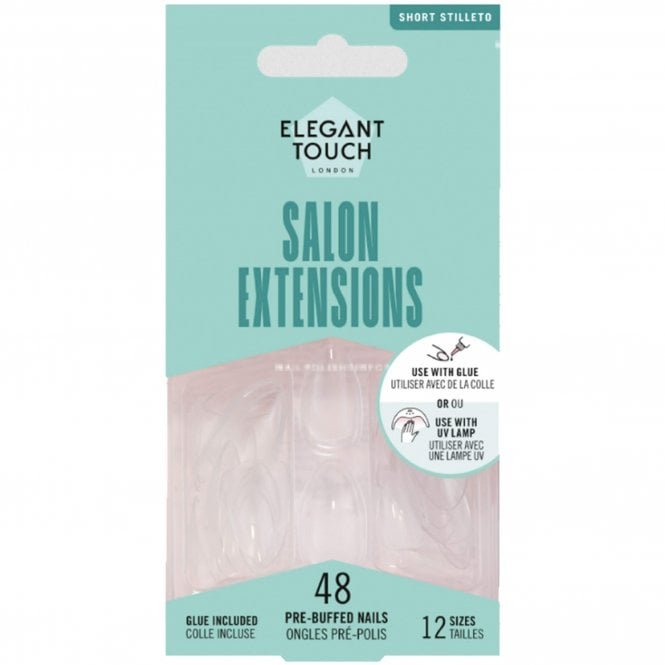 Elegant Touch Long Wearing False Nails - Salon Extensions - Clear (402298IT)