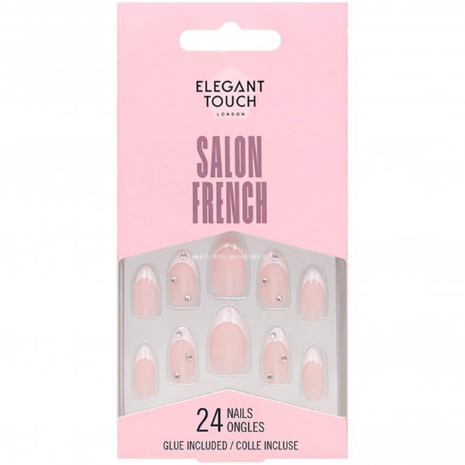 Elegant Touch Long Wearing False Nails - Salon French No.128 (OA4022987)