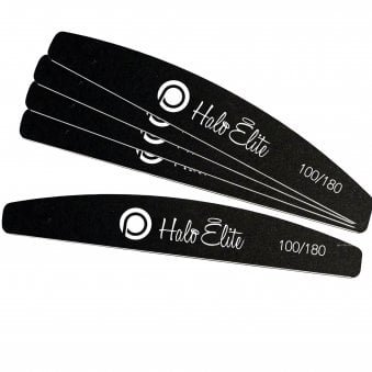 Halo Elite Black Moon Foam Nail Files - 100/180 Grit (Pack Of 5) (N1180)