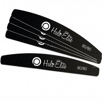 Halo Elite Black Moon Nail Foam Files - 80/80 Grit (Pack Of 5) (N1181)