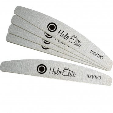 Halo Elite Zebra Moon Nail Foam Files - 100/180 Grit (Pack Of 5) (N1183)