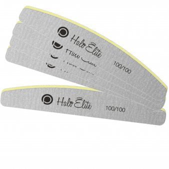 Halo Elite Zebra Moon Nail Foam Files - 100/100 Grit (Pack Of 5) (N1177)