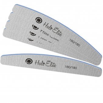 Halo Elite Zebra Moon Nail Foam Files - 180/180 Grit (Pack Of 5) (N1179)