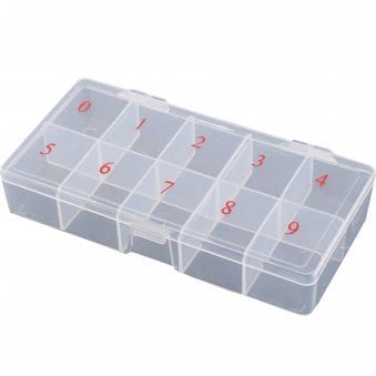 False Nails & Tips Clear Box (Sizes 0-9) (EMPTY)