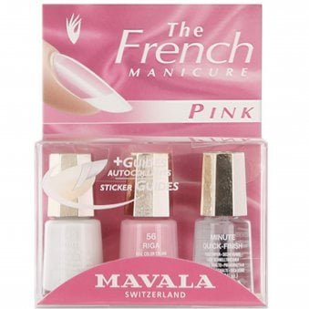 Mini Nail Colour French Manicure Nail Polish Kit - Pink (3 x 5ml)(70105)