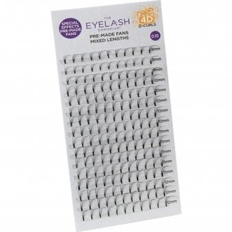 Full Screen - Pre Made Special Effect Fan Lashes (Individual Lengths From 9mm To 12mm (0.10) - 4D & D Curl (PMFD4D10)