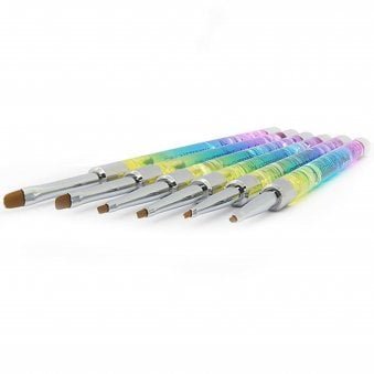 Gel & Nail Art Rainbow Brush Set - (Pack Of 6) (BRUSH002)
