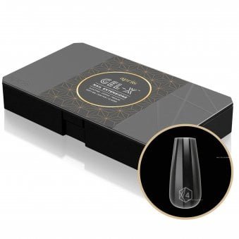 Gel-X Nail Extension False Nail Tips - Sculpted Coffin Medium (500 Pcs & 10 Sizes)