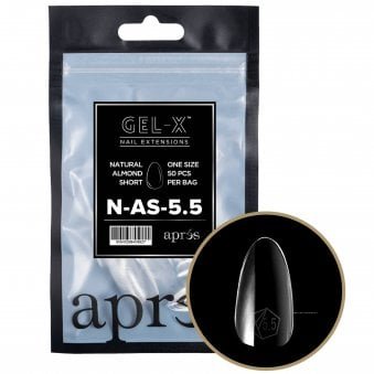 Gel-X Nail Extension False Nail Tips - Natural Almond Short Refill Pack (50 Pcs)