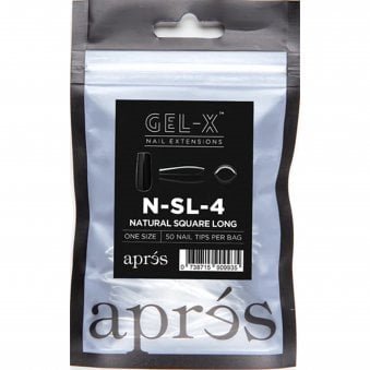 Gel-X Nail Extension False Nail Tips - Natural Square Long Refill Pack (50 Pcs)