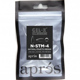 Gel-X Nail Extension False Nail Tips - Natural Stiletto Medium Refill Pack (50 Pcs)