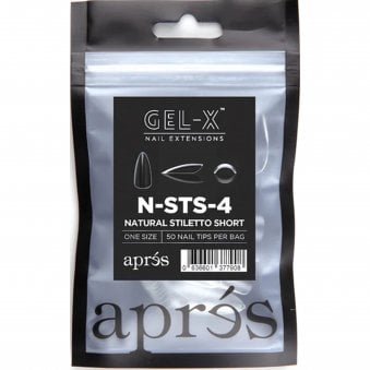 Gel-X Nail Extension False Nail Tips - Natural Stiletto Short Refill Pack (50 Pcs)