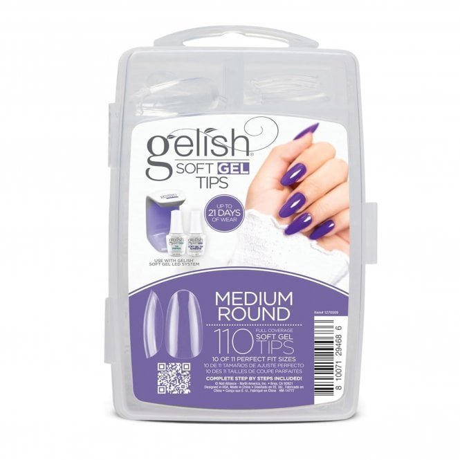 Gelish Soft Gel Nail Tips - Medium Round 110 Pcs (1270009)
