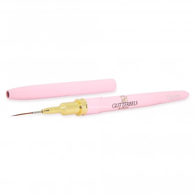 Glitterbels Liner Brush with Lid - Nail Art Gel Liner Brush - 15mm (BRUSH013-15MM)