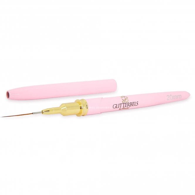 Glitterbels Liner Brush with Lid - Nail Art Gel Liner Brush - 20mm (BRUSH013-20MM)