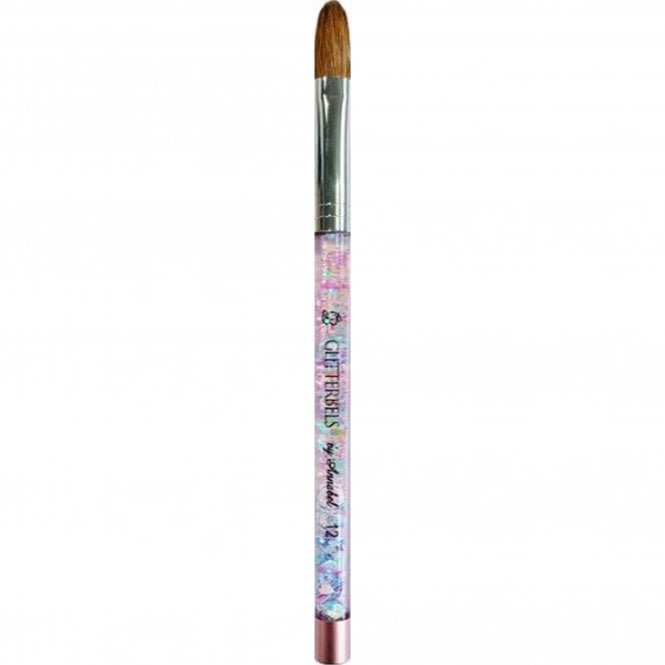 Glitterbels Pinched Pastel Glitter Acrylic Brush - Pinched Oval - Size 12 (BRUSH004-12)