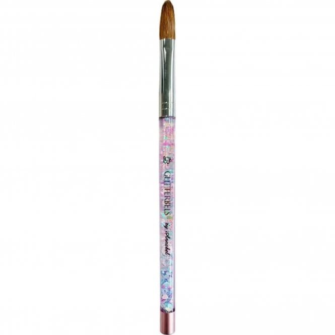 Glitterbels Pinched Pastel Glitter Acrylic Brush - Pinched Oval - Size 14 (BRUSH004-14)