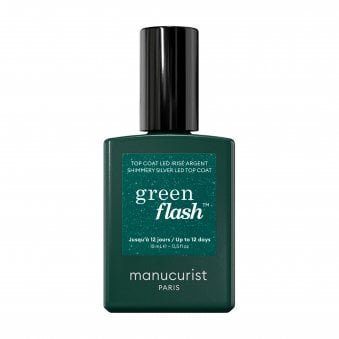 Green Flash™ Hema & TPO Free LED Gel Top Coat - Shimmery Silver 15ml (51121)