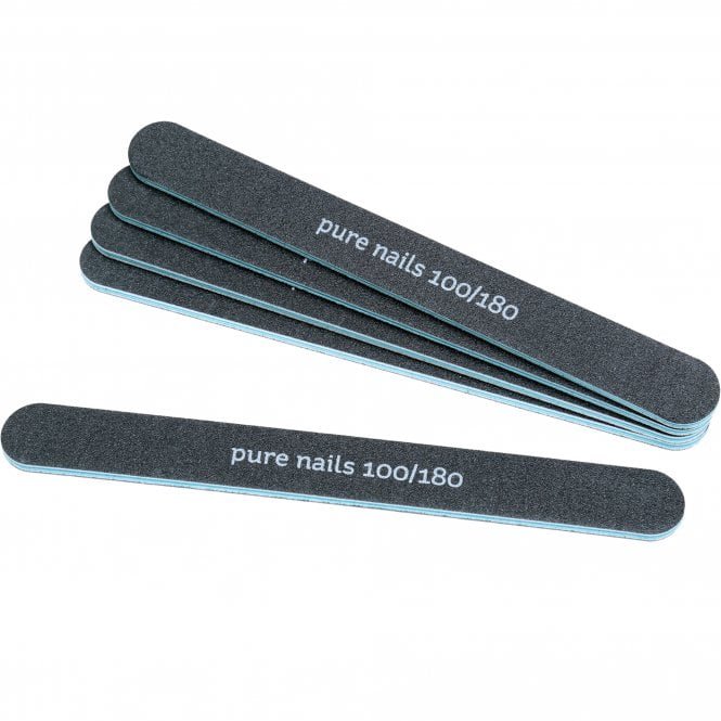Halo Black Foam Nail Files - 100/180 Grit (Pack Of 5)(N1161)