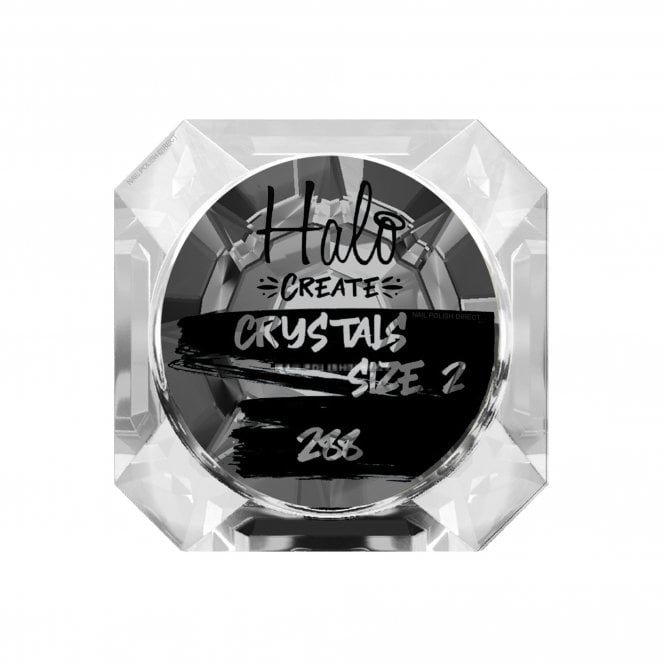 Halo Create Nail Art Crystals - Black - Size 2 (288 Small Pieces) (NA501)