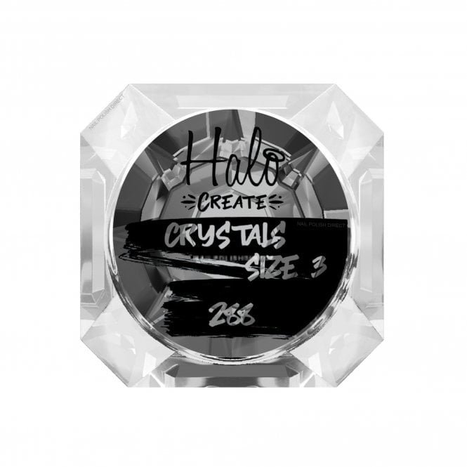 Halo Create Nail Art Crystals - Black - Size 3 (288 Small Pieces) (NA502)